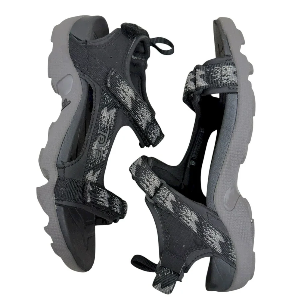 Teva Kids Size 3 Tanza Sport  Black‎ Grey Hiking Outdoor Open-Toe Sandals